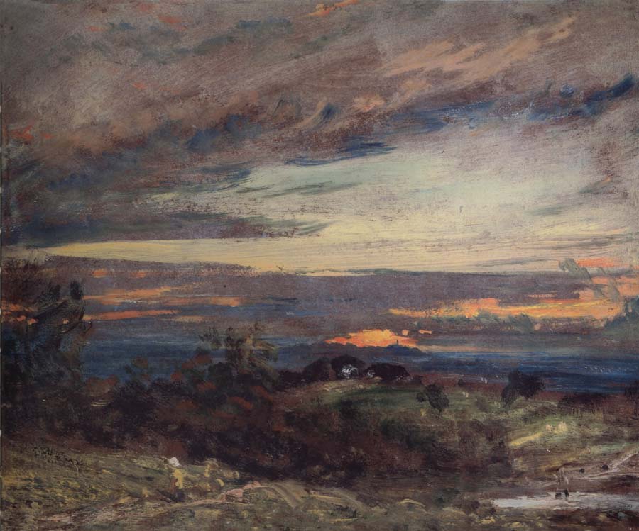 Hampstead Heath,sun setting over Harrow 12 September 1821